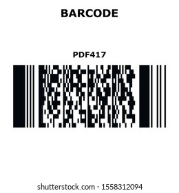 Two-Dimensional Barcode Types. Set, collection of barcodes isolated on white background.Marketing, the concept of the Internet. PDF417