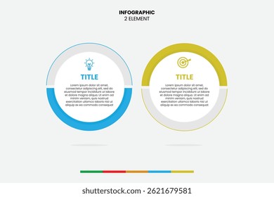 Two-element circular infographic for business, data, or presentation use. Clean, modern, and fully editable vector design