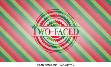 Two-faced christmas badge background.
