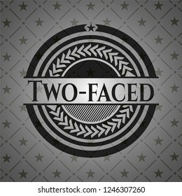 Two-faced dark emblem. Retro