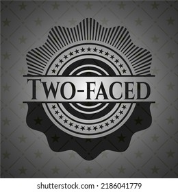Two-faced dark emblem. Vector Illustration. Detailed. 