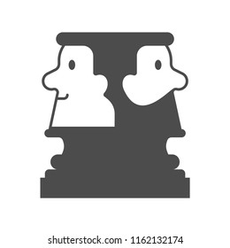 Two-faced Janus. Ancient Roman God. Vector Illustration.
