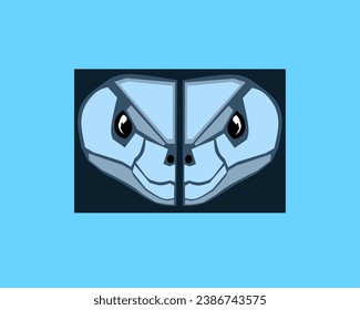 Two-faced snake logo, the unique snake head logo design symbolizes balance, intelligence and calm.