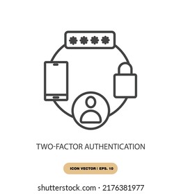two-factor authentication icons  symbol vector elements for infographic web