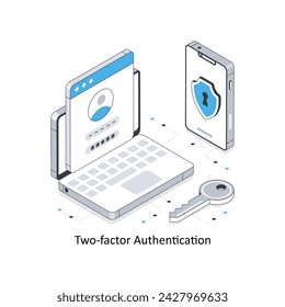Two-Factor Authentication isometric stock illustration. EPS File stock illustration