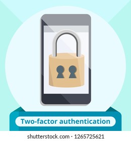 Two-factor authentication vector graphic icons