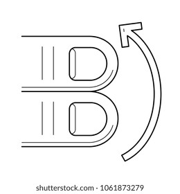 Two-finger scroll up vector line icon isolated on white background. Two-finger scroll up line icon for infographic, website or app.