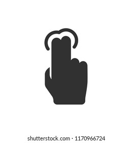 two-finger tapping. monochrome icon