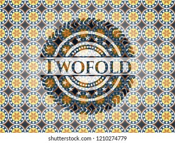 Twofold arabesque style badge. arabic decoration.