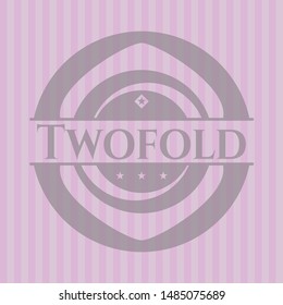 Twofold badge with pink background. Vector Illustration. Detailed.