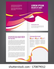 Two-fold beauty violet brochure print template