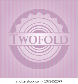 Twofold pink emblem. Retro