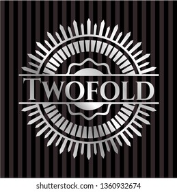 Twofold silver shiny emblem