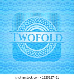 Twofold water concept emblem background.