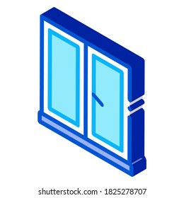 two-half window icon vector. isometric two-half window sign. color isolated symbol illustration