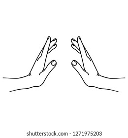 Two-hand touch. Illustration