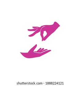 two-handed give and take logo