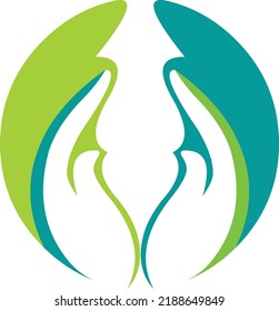 
two-handed logo suitable for beauty business logos, social organizations and product brand logos