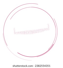 The two-handed saw symbol filled with pink dots. Pointillism style. Vector illustration on white background