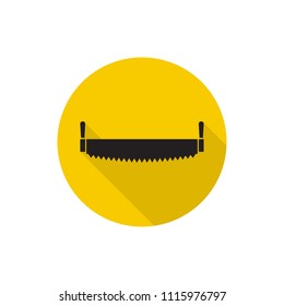 Two-handed saw vector icon. 