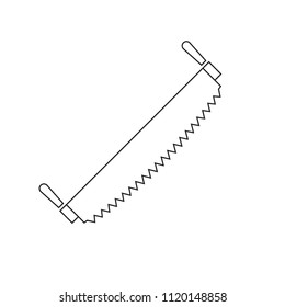 Two-handed saw vector icon.