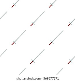 Two-handed sword icon cartoon. Single weapon icon from the big ammunition, arms set.