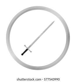 Two-handed sword icon monochrome. Single weapon icon from the big ammunition, arms set.