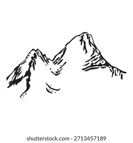 Pico de duas cabeças coberto de neve para escalada
