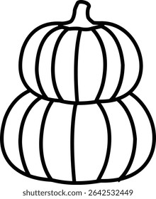 Projeto de vetor plano de contorno de abóbora de duas camadas.
Autumn empilhado abóboras line art com elemento folha.
outono arte linha abóbora isolado.
Fundo transparente.