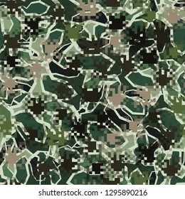 Two-layer seamless camouflage. Easy to edit.The front layer is pixel. 
Angular marble background. Easy to edit.