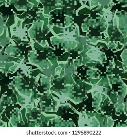 Two-layer seamless camouflage. Easy to edit.The front layer is pixel. 
Angular marble background. Easy to edit.