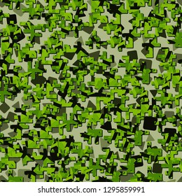 Two-layer twelve-color seamless camouflage. The top layer consists of colored pixels.
Background consisting of triangles and squares. Easy to edit.