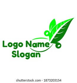 
two-leaf logo, perfect for a logo for cosmetic, health, etc. products
