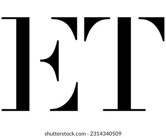 Two-letter combination logo design, namely the letters "E" and "T".