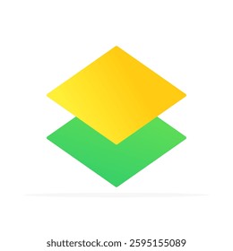 two-level layer icon, colored flat vector. modern and minimalist design