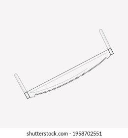 Two-man saw icon line element. Vector illustration of two-man saw icon line isolated on clean background for your web mobile app logo design.