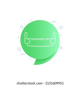 two-man saw line icon, vector