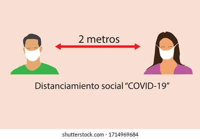two-meter social distancing due to the covid-19 pandemic - Spanish