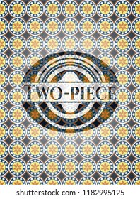 Two-piece arabic style emblem. Arabesque decoration.