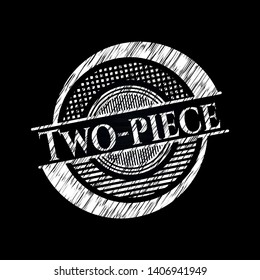 Two-piece chalk emblem. Vector Illustration. Detailed.
