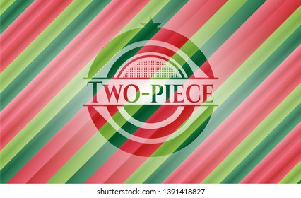 Two-piece christmas emblem background. Vector Illustration. Detailed.