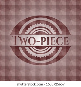Two-piece red seamless polygonal badge.