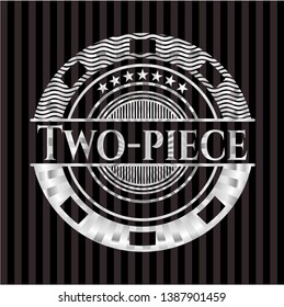 Two-piece silver badge or emblem. Vector Illustration. Mosaic.