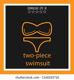 two-piece swimsuit vector icon