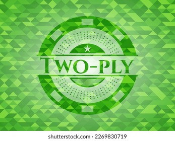 Two-ply green mosaic emblem. Vector Illustration. Detailed. 