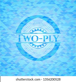 Two-ply light blue emblem with triangle mosaic background