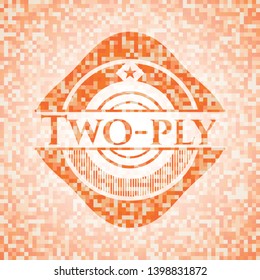 Two-ply orange mosaic emblem. Vector Illustration. Detailed.