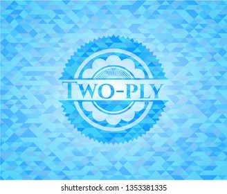 Two-ply sky blue emblem with triangle mosaic background
