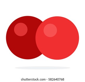 Two-round red berries vector flat material design isolated on white