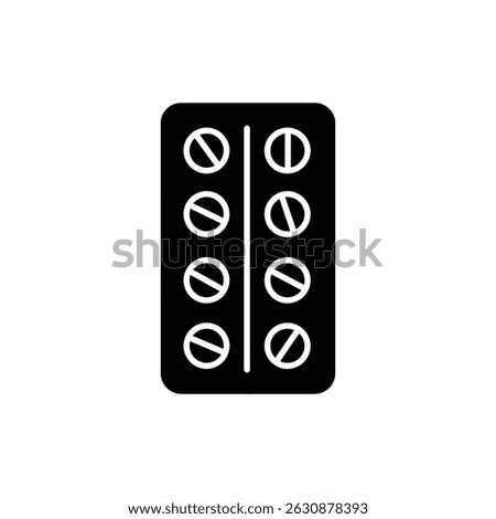 Two-Row Pill Packet Icon for Pharmaceutical and Medication Use